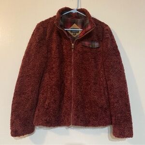 Pendleton Maroon Sherpa Fleece Jacket Size Large
